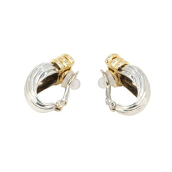 Boucles d'oreilles Clips O.J PERRIN en or jaune et argent - Castafiore