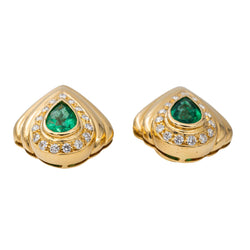 Boucles d'oreilles Clips Or jaune Emeraude - Castafiore