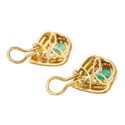Boucles d'oreilles Clips Or jaune Emeraude - Castafiore