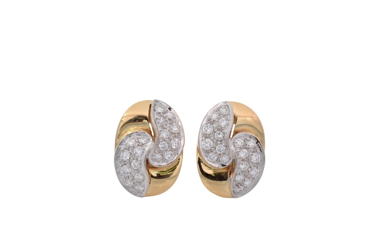 Boucles d'oreilles Clips POMELLATO en or jaune et diamants - Castafiore
