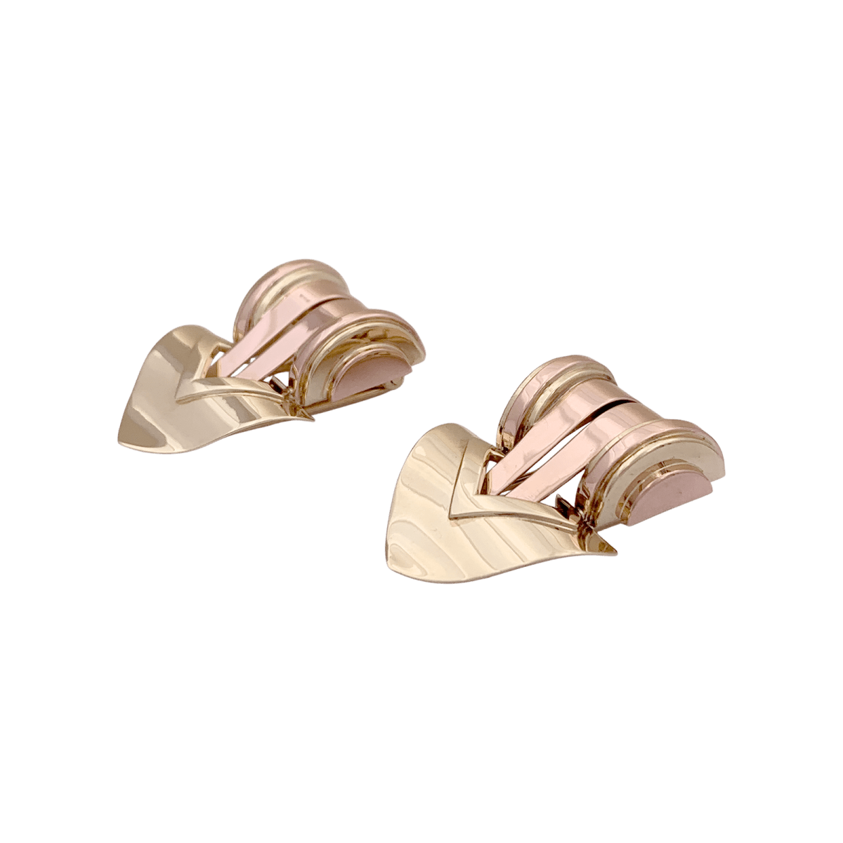 Boucles d'oreilles Clips TIFFANY & CO. en or jaune et or rose - Castafiore