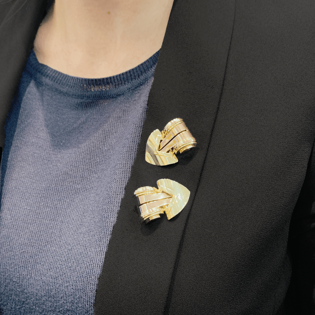 Boucles d'oreilles Clips TIFFANY & CO. en or jaune et or rose - Castafiore