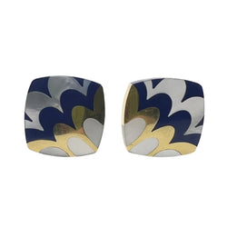 Boucles d'oreilles Clips TIFFANY & CO. en or jaune, lapis-lazuli et nacre - Castafiore