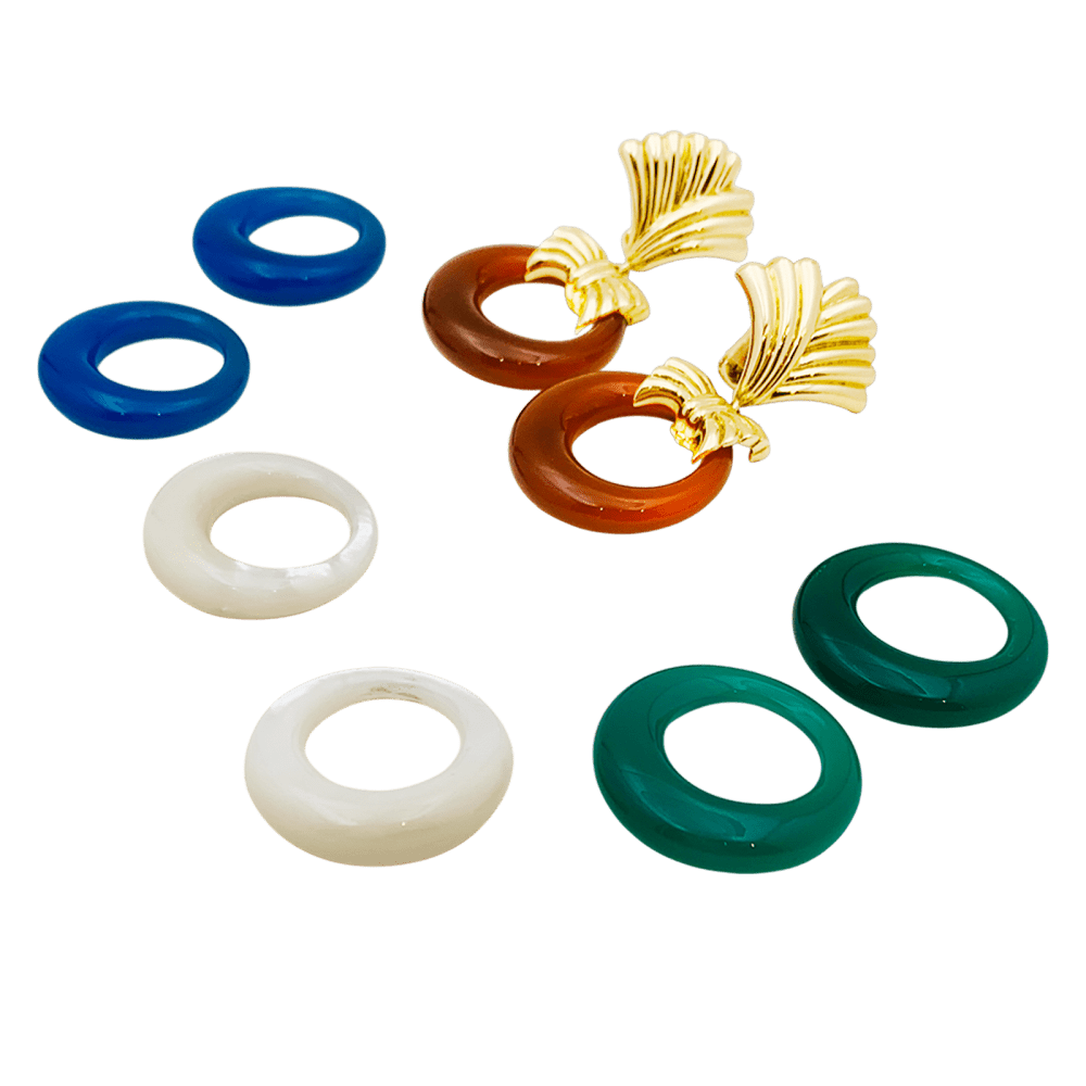 Boucles d'oreilles Clips VAN CLEEF & ARPELS en or jaune et pierres dures - Castafiore