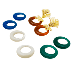 Boucles d'oreilles Clips VAN CLEEF & ARPELS en or jaune et pierres dures - Castafiore