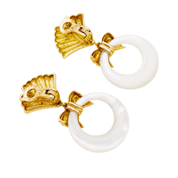 Boucles d'oreilles Clips VAN CLEEF & ARPELS en or jaune et pierres dures - Castafiore