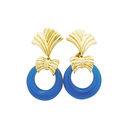 Boucles d'oreilles Clips VAN CLEEF & ARPELS en or jaune et pierres dures - Castafiore