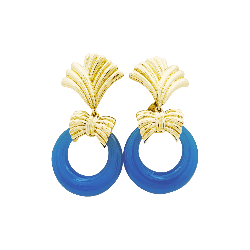 Boucles d'oreilles Clips VAN CLEEF & ARPELS en or jaune et pierres dures - Castafiore