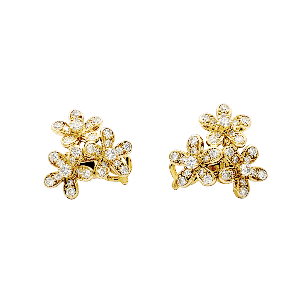 Boucles d'oreilles Clips VAN CLEEF & ARPELS "Socrate" en or jaune et diamants - Castafiore