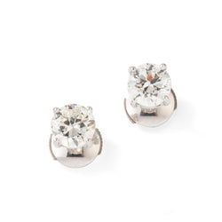 Boucles d'oreilles Clou en or blanc et diamants - Castafiore