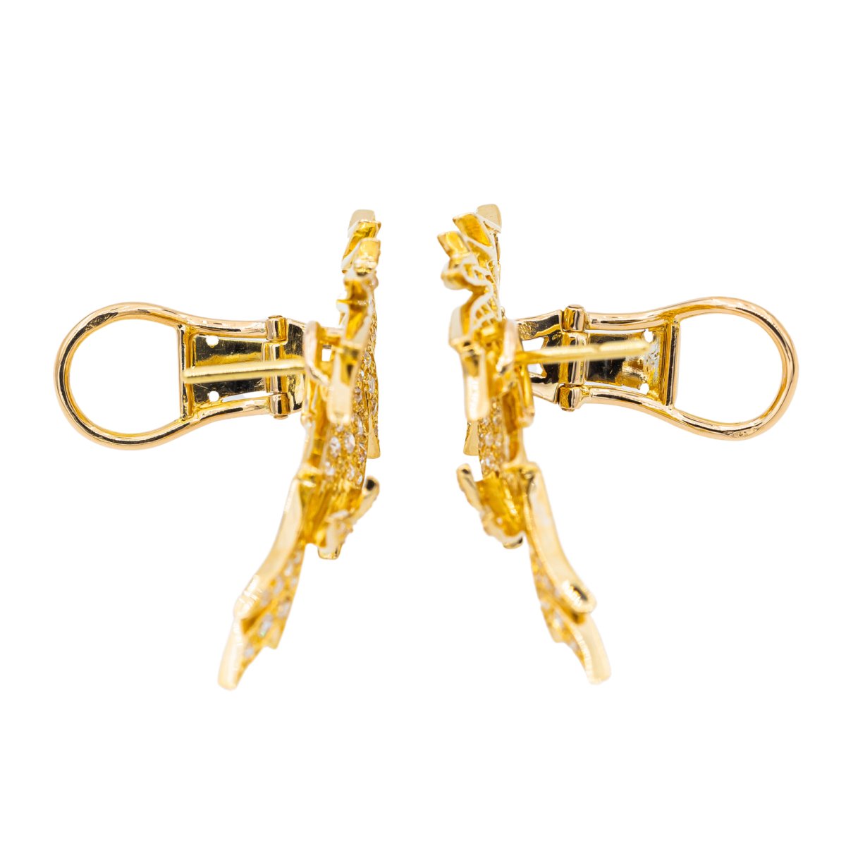 Boucles d'oreilles Clou en or jaune et diamant - Castafiore