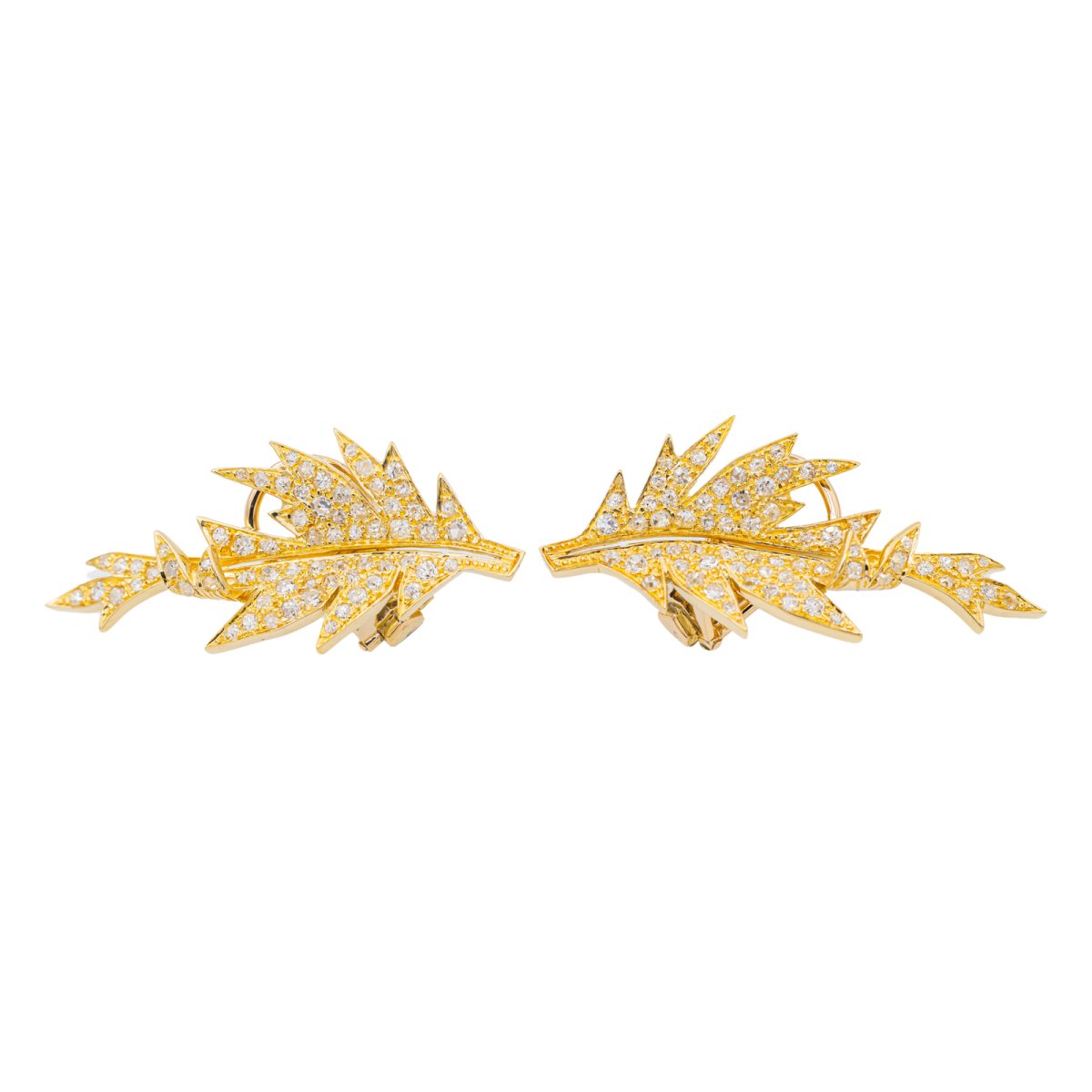 Boucles d'oreilles Clou en or jaune et diamant - Castafiore