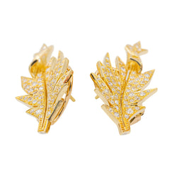 Boucles d'oreilles Clou en or jaune et diamant - Castafiore
