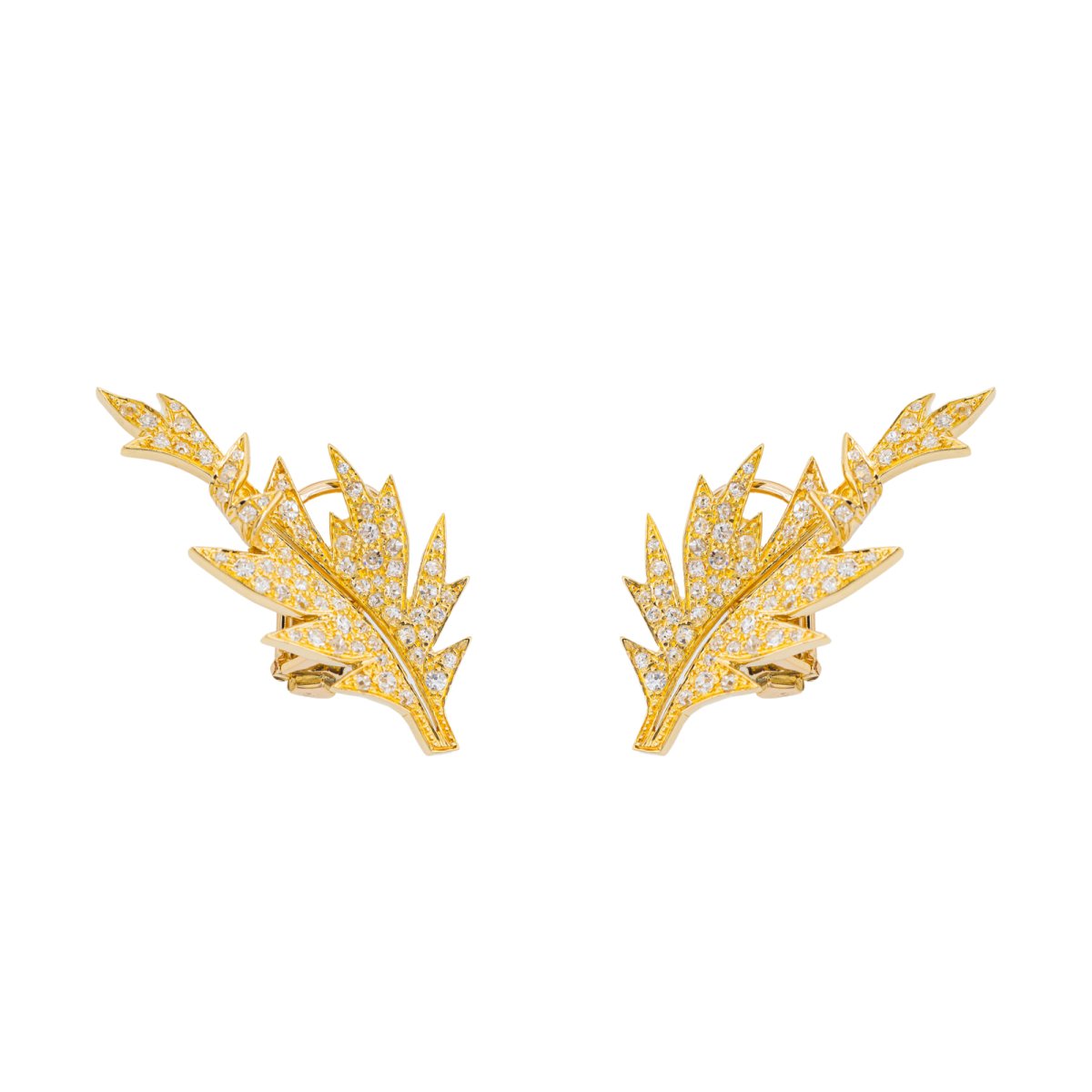 Boucles d'oreilles Clou en or jaune et diamant - Castafiore