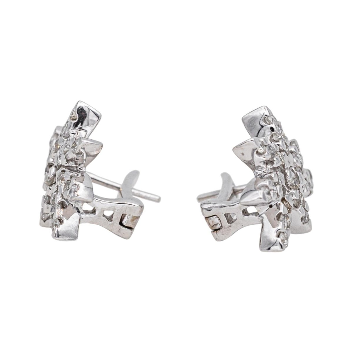 Boucles d'oreilles Clous en or blanc et diamant - Castafiore