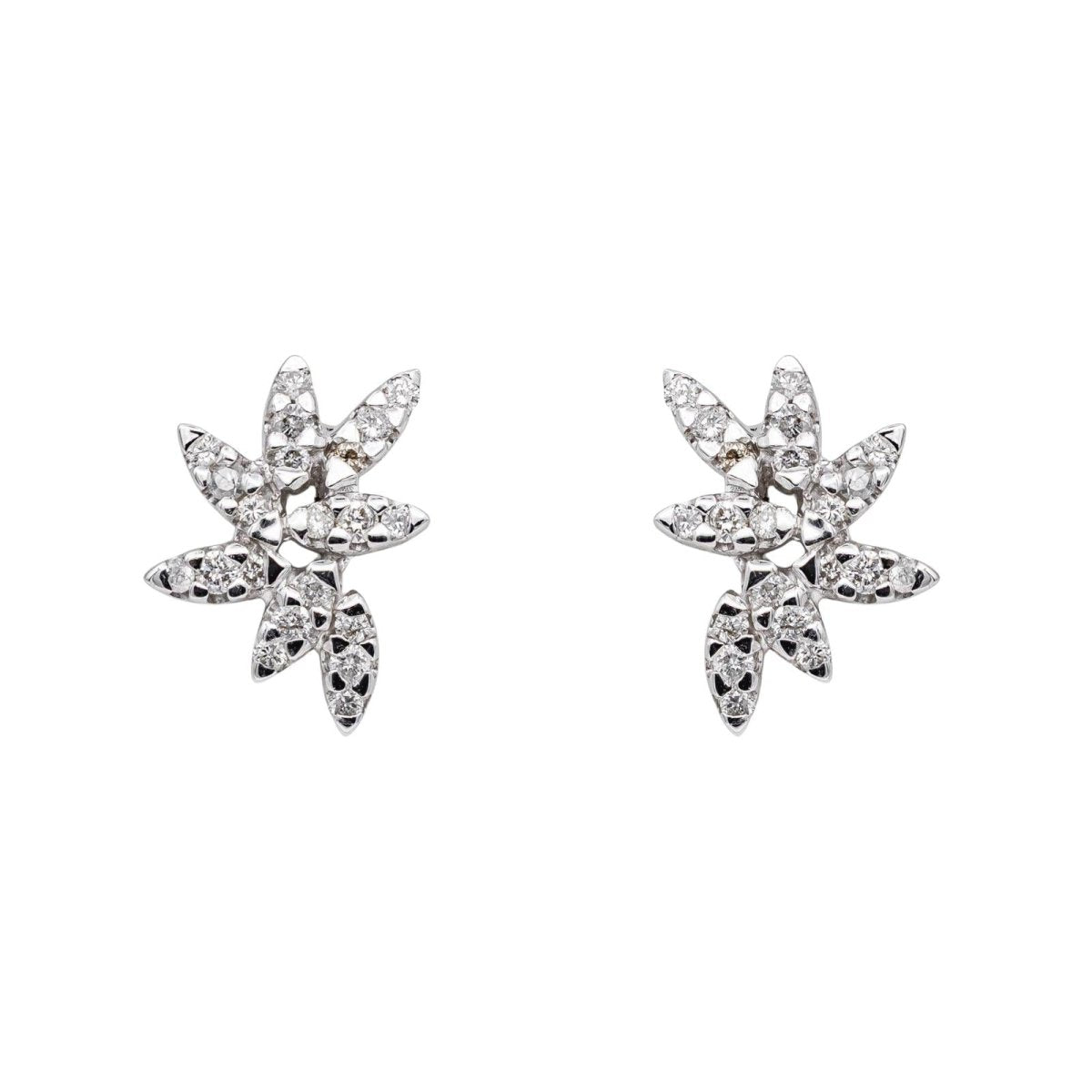 Boucles d'oreilles Clous en or blanc et diamant - Castafiore