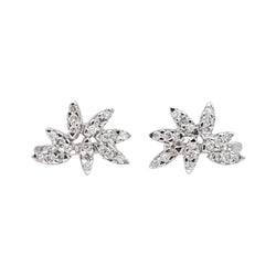 Boucles d'oreilles Clous en or blanc et diamant - Castafiore