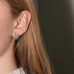 Boucles d'oreilles Clous en or blanc et diamant - Castafiore