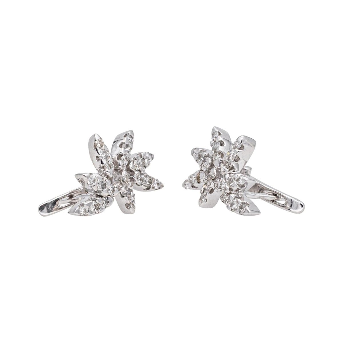 Boucles d'oreilles Clous en or blanc et diamant - Castafiore
