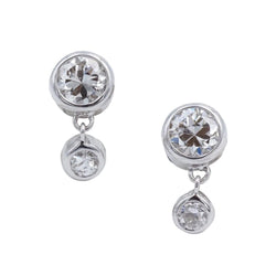 Boucles d'oreilles Clous en or blanc et diamants - Castafiore