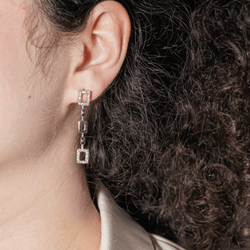 Boucles d'oreilles Clous en or blanc et diamants - Castafiore