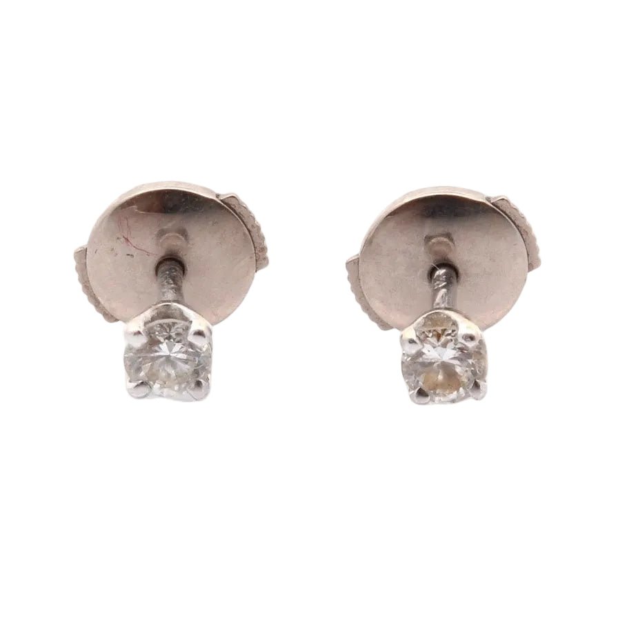 Boucles d'oreilles Clous en or blanc et diamants - Castafiore