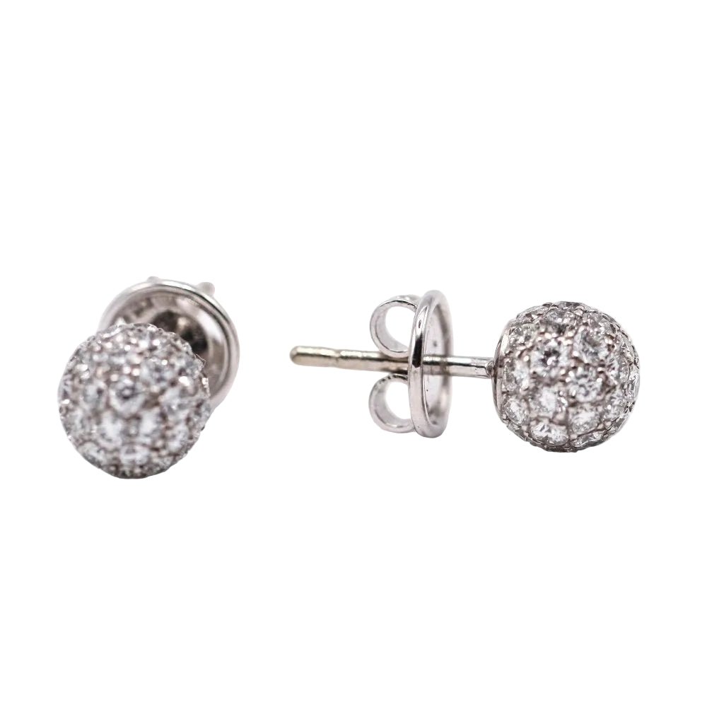 Boucles d'oreilles Clous en or blanc et diamants - Castafiore