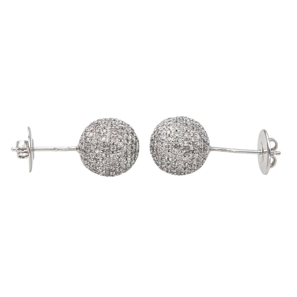 Boucles d'oreilles Clous en or blanc et diamants - Castafiore
