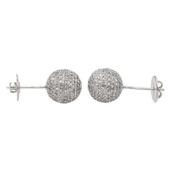 Boucles d'oreilles Clous en or blanc et diamants - Castafiore