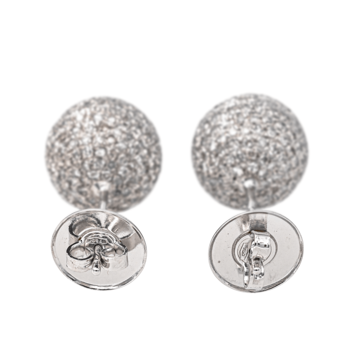 Boucles d'oreilles Clous en or blanc et diamants - Castafiore