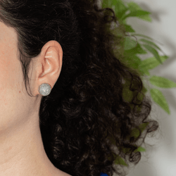 Boucles d'oreilles Clous en or blanc et diamants - Castafiore