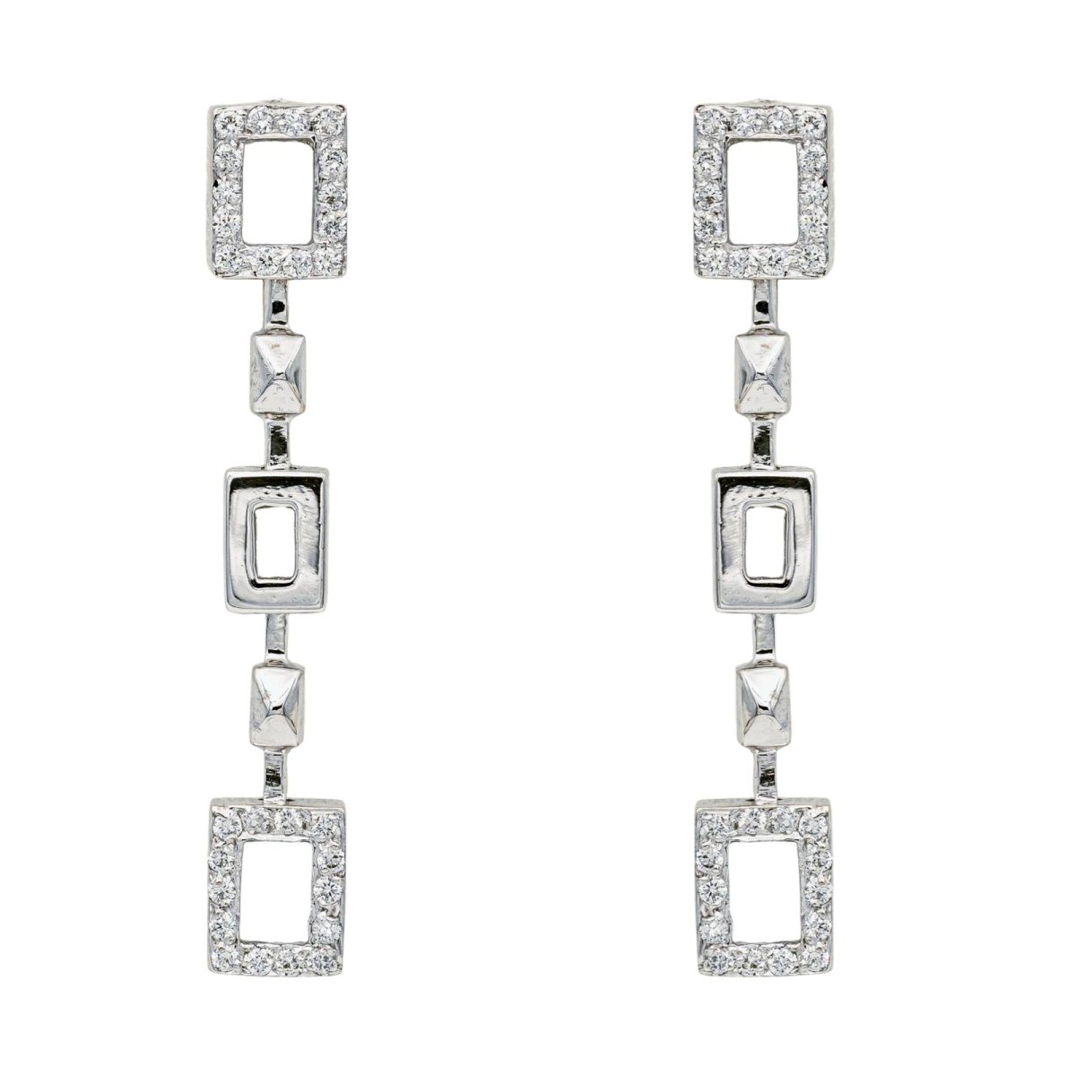 Boucles d'oreilles Clous en or blanc et diamants - Castafiore