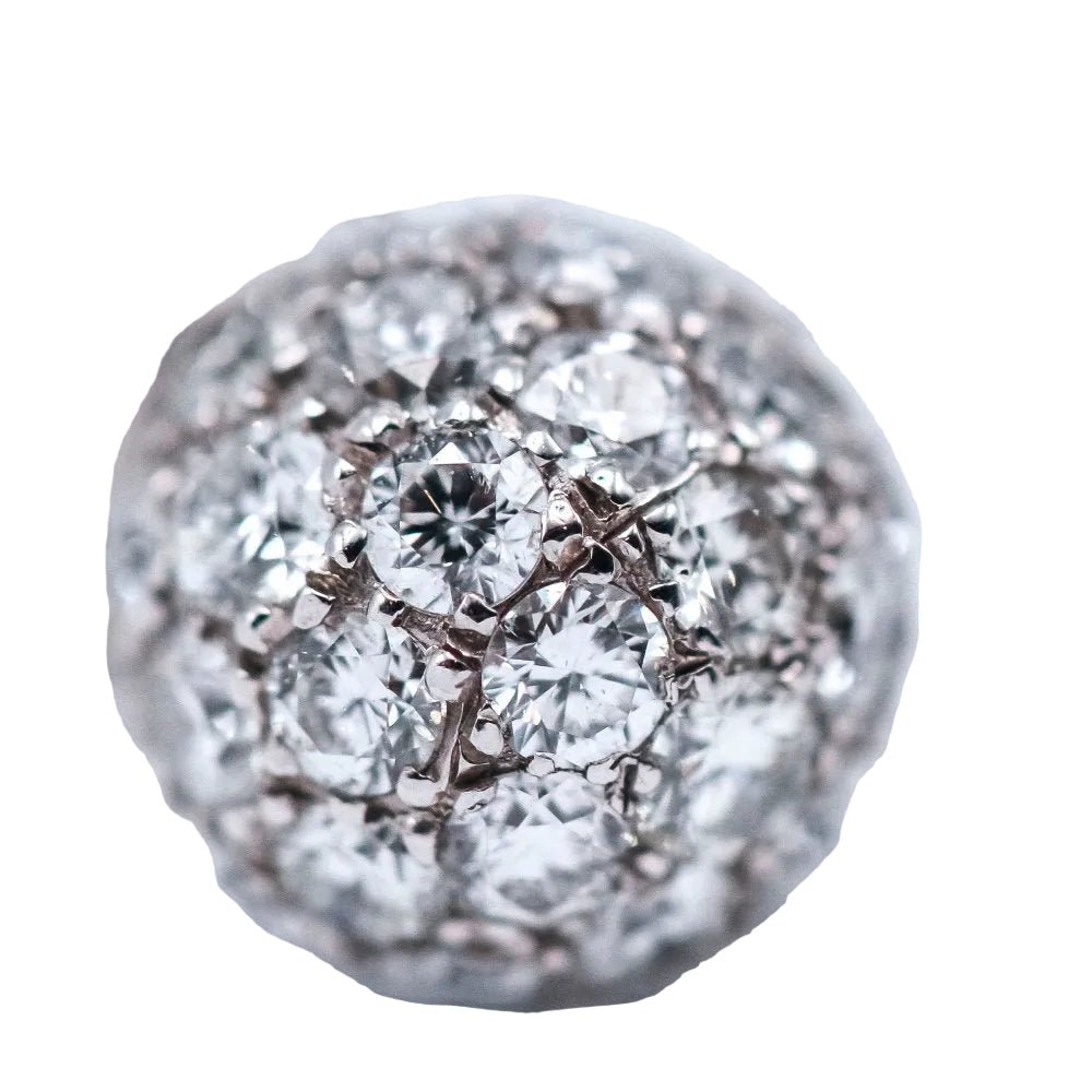 Boucles d'oreilles Clous en or blanc et diamants - Castafiore