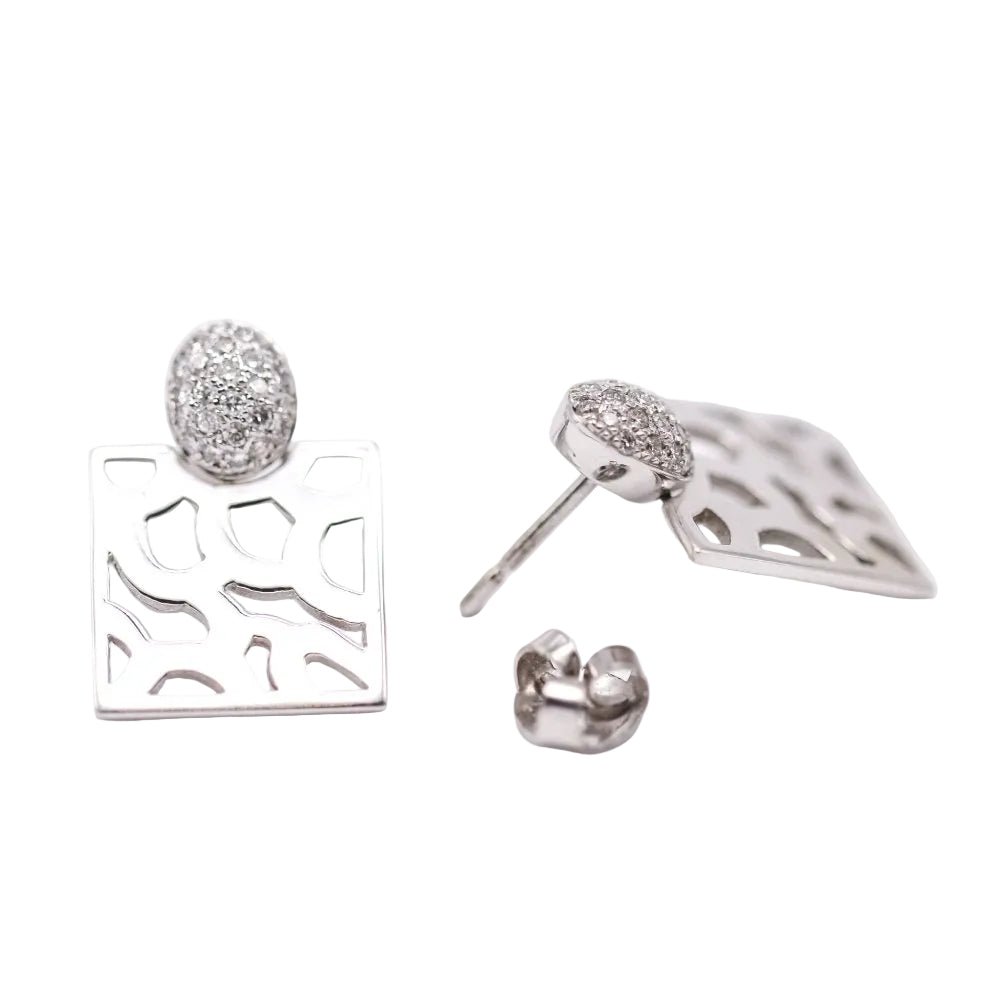 Boucles d'oreilles Clous en or blanc et diamants - Castafiore