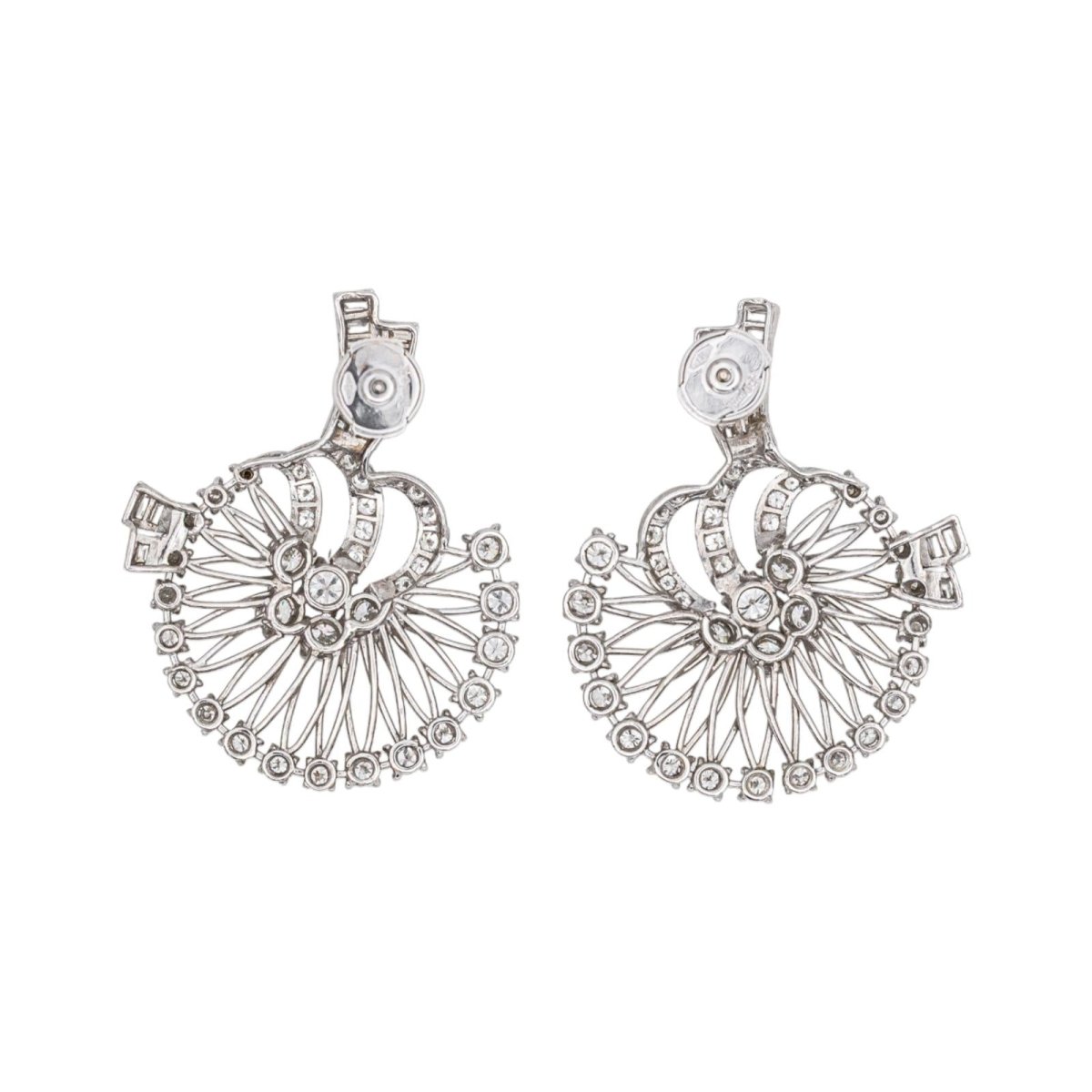 Boucles d'oreilles Clous en or blanc, platine et diamants - Castafiore