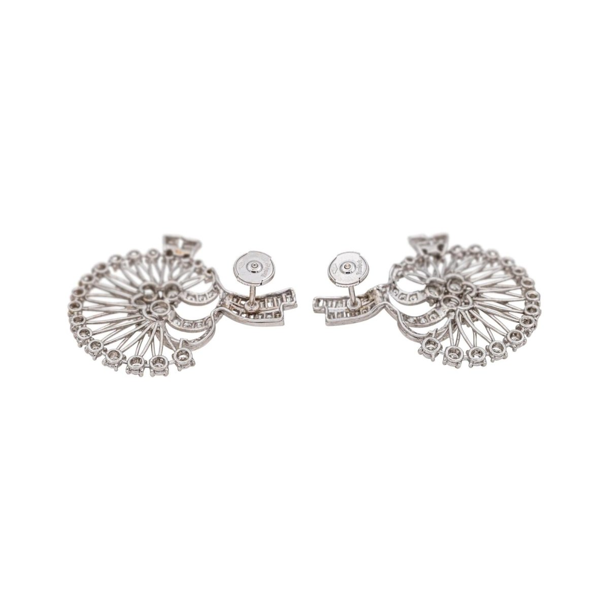 Boucles d'oreilles Clous en or blanc, platine et diamants - Castafiore