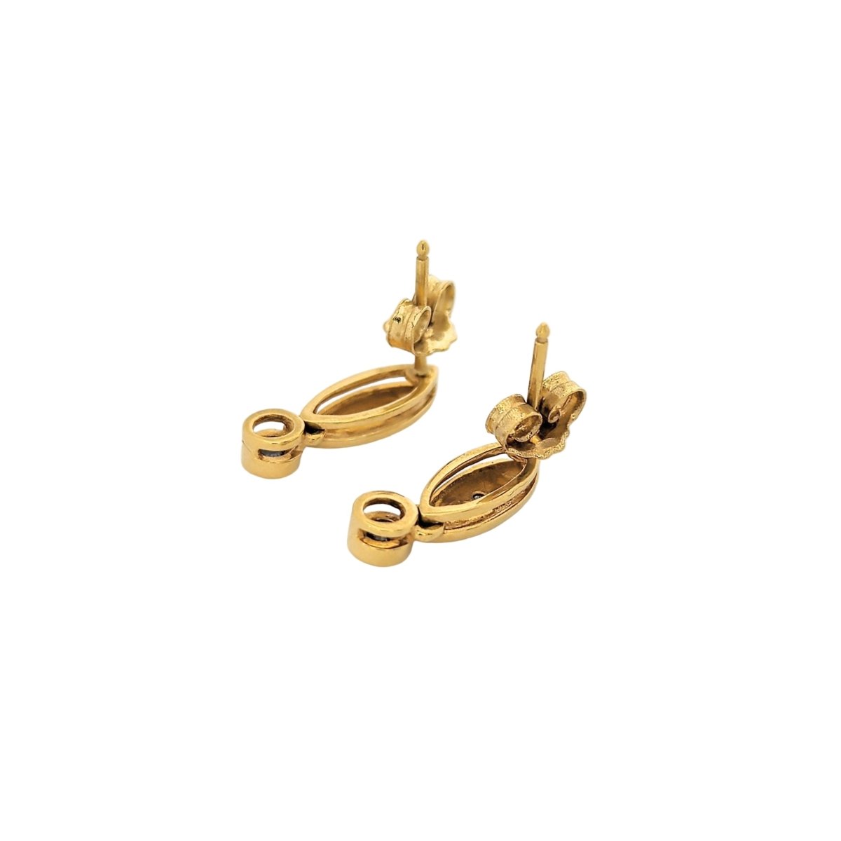 Boucles d'oreilles Clous en or jaune et diamants - Castafiore