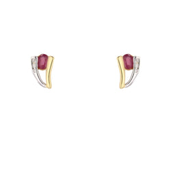 Ruby earrings diamonds two golds
