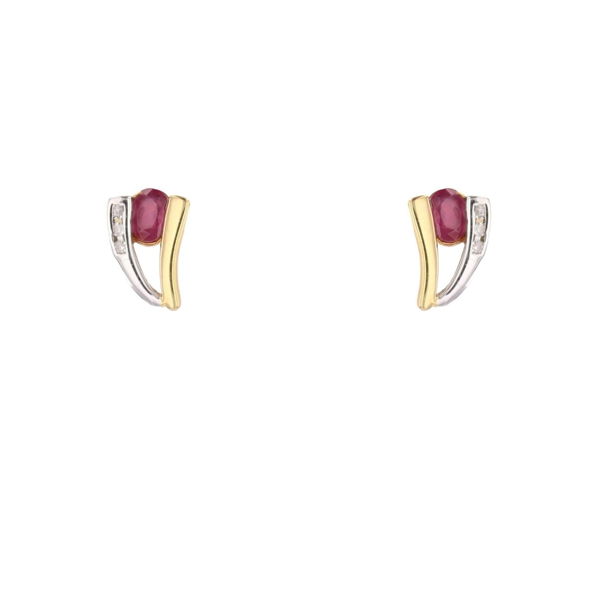 Ruby earrings diamonds two golds