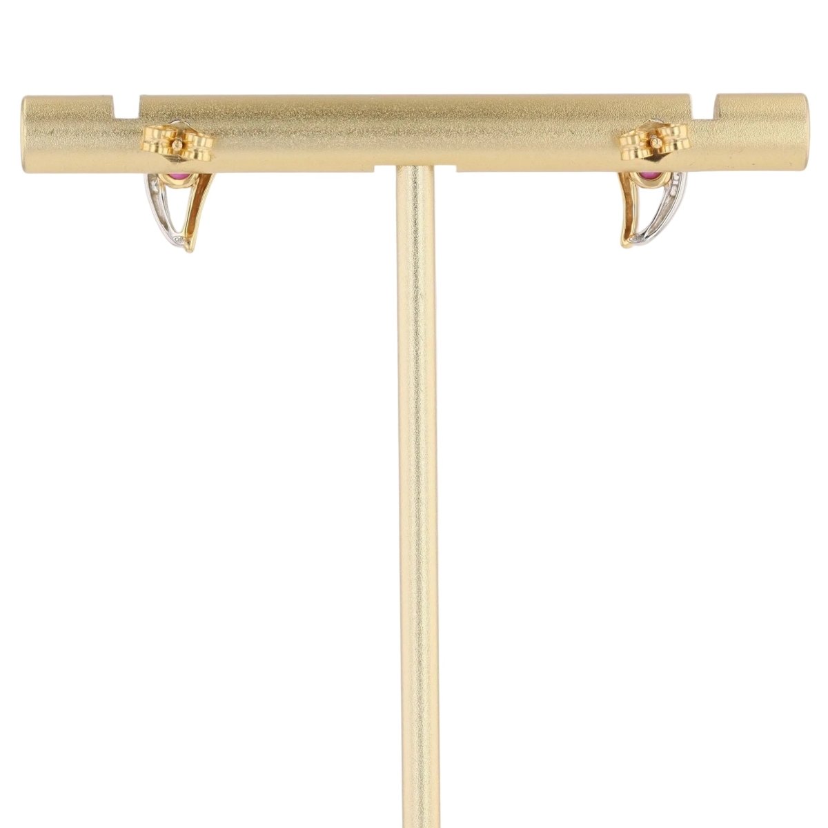 Ruby earrings diamonds two golds