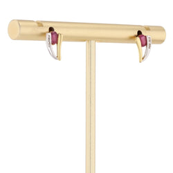 Ruby earrings diamonds two golds