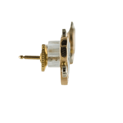 Boucles d'oreilles Clous en or jaune, tourmalines et diamants - Castafiore