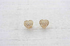 Boucles d'oreilles coeurs diamants en or jaune 18k - Castafiore