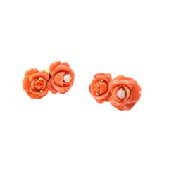 Boucles d'oreilles corail et opales - Castafiore