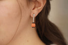 Boucles d'oreilles corail onyx et diamants - Castafiore