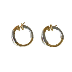 Boucles d'oreilles Créoles BOUCHERON en or jaune, or blanc et diamants - Castafiore