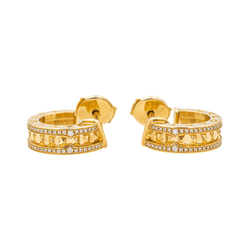 Boucles d'oreilles Créoles BULGARI "B.Zéro1 en or jaune et diamants - Castafiore