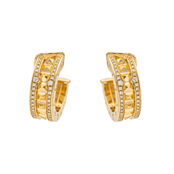 Boucles d'oreilles Créoles BULGARI "B.Zéro1 en or jaune et diamants - Castafiore