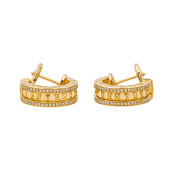 Boucles d'oreilles Créoles BULGARI "B.Zéro1 en or jaune et diamants - Castafiore