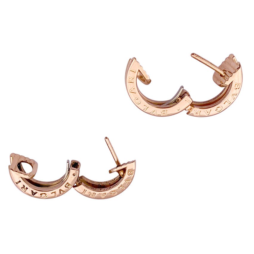 Boucles d'oreilles Créoles BULGARI "B.Zero1" en or rose - Castafiore